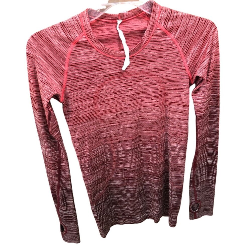 Lululemon Swiftly Tech Crew Top Long Sleeve Womens 4 Pink Red Athleisure Workout - Picture 7 of 9